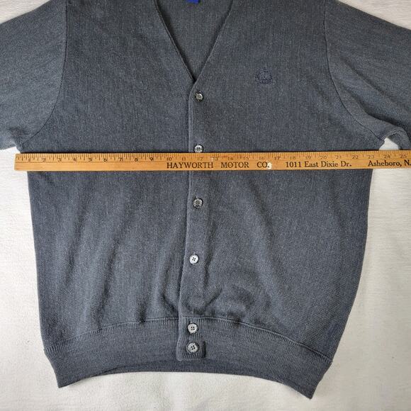 Vintage Izod Sweater Mens Sz Large Grey Rugby Made In USA College Preppy Nerdy - Picture 3 of 16